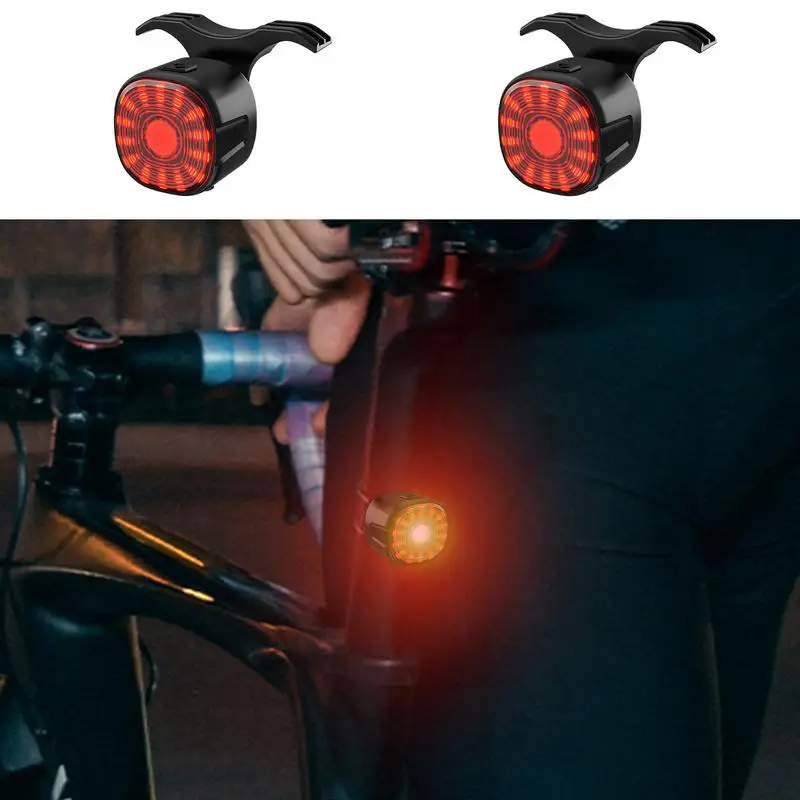 Bicycle Rear Light Brake Sensor Red Intensity Bicycle Taillight 6 Modes Weather Resistant Red Bike Light Rechargeable