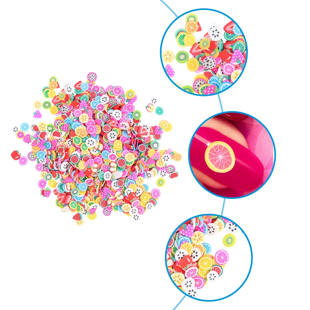 2000 قطعة شريحة الفاكهة مسمار ملصق الطين آمنة ملونة مختلطة الفواكه البطيخ البرتقال الفراولة لتقوم بها بنفسك مسمار شريحة الفاكهة