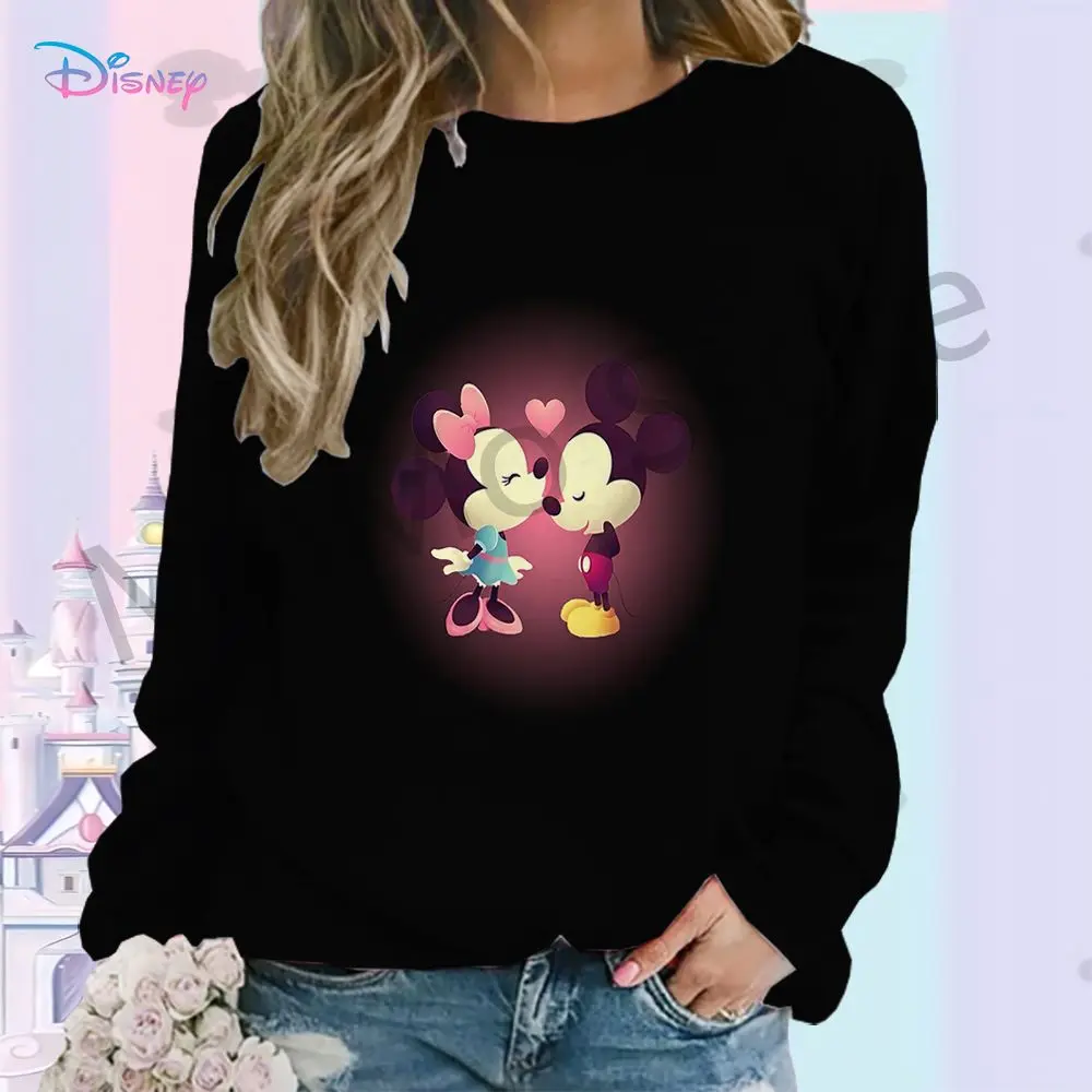 Long Sleeve Sweatshirts Disney Mickey Mouse O Neck Y2k Clothes Pullovers Autumn Women Clothing 3D Print Leisure Winter S-3XL New