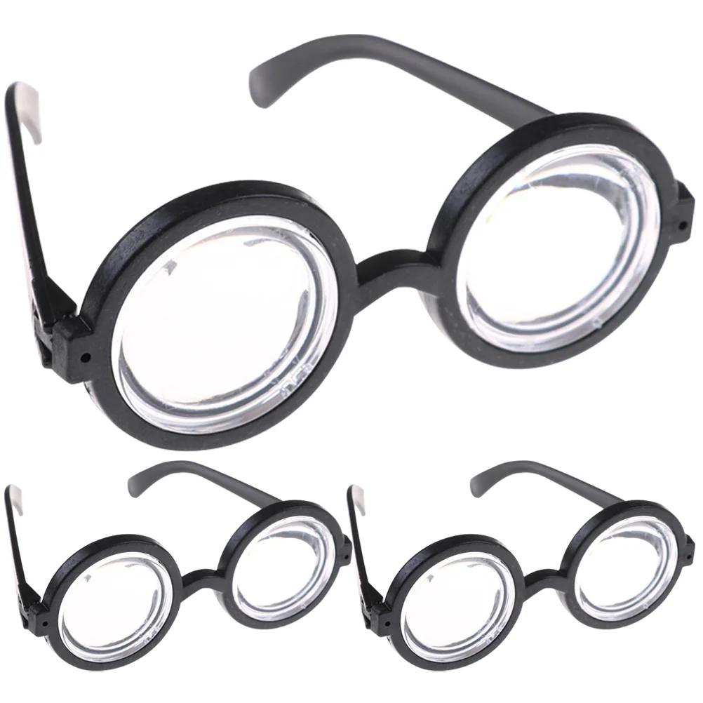 3 Pcs Halloween Carnival Nerd Glasses Pretend Play Club Wear Photo Booth Props Clothing Group Costume Party Favors Plastic