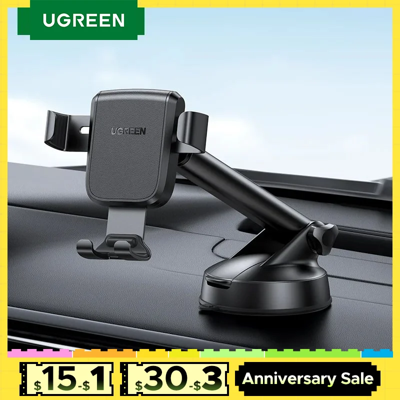 UGREEN Car Holder Stand for Mobile Phone Gravity Phone Stand Support Holder for iPhone 14 13 Pro Xiaomi Car Suction Cup Holder