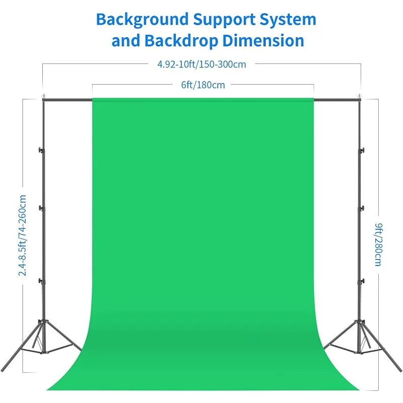 Photography Lighting kit with Backdrops, 8.5x10ft Backdrop Stands, UL Certified 5700K 800W Equivalent 24W LED Umbrella Softbox