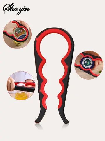 Multifunctional 6-in-1 Jar Opener And 4-in-1 Bottle Opener with Non-Slip Lids Gripper - Kitchen Tool for Easy Opening
