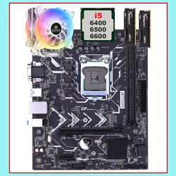 B250 LGA1151マザーボードM.2 nvme ssdソケットプロセッサコアi3 7100 7300 4ヒートパイプcpuクーラー2*16グラムメモリ32グラムDDR4 ram