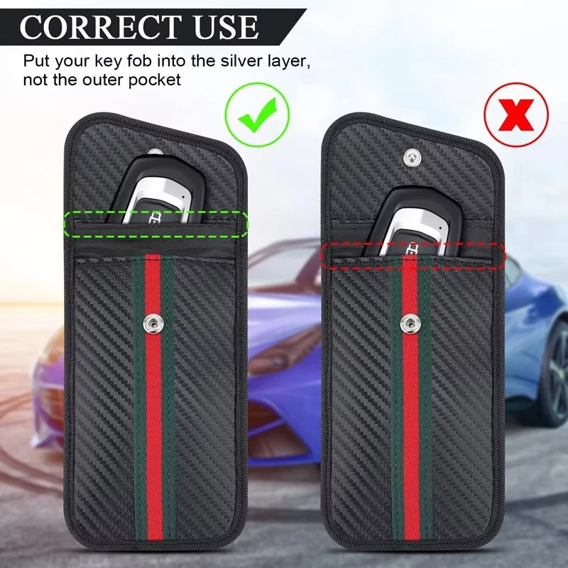 RFID Anti Theft Car Key Signal Blocking Pouch Keyfob Case For Subaru WRX Forester Outback Crosstrek Legacy Impreza Accessories view 6