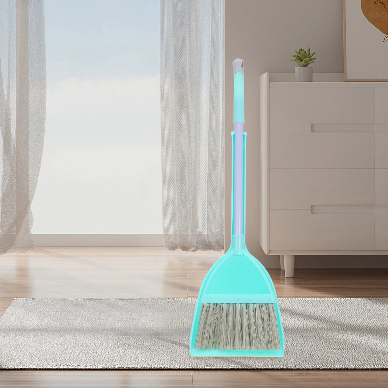 1 Satz Mini-Besen-Kehrschaufel-Set für Kinder, kleines Reinigungswerkzeug, helle Farbe, Kleinkind, Spielzimmer, Klassenzimmer, Rollenspiel