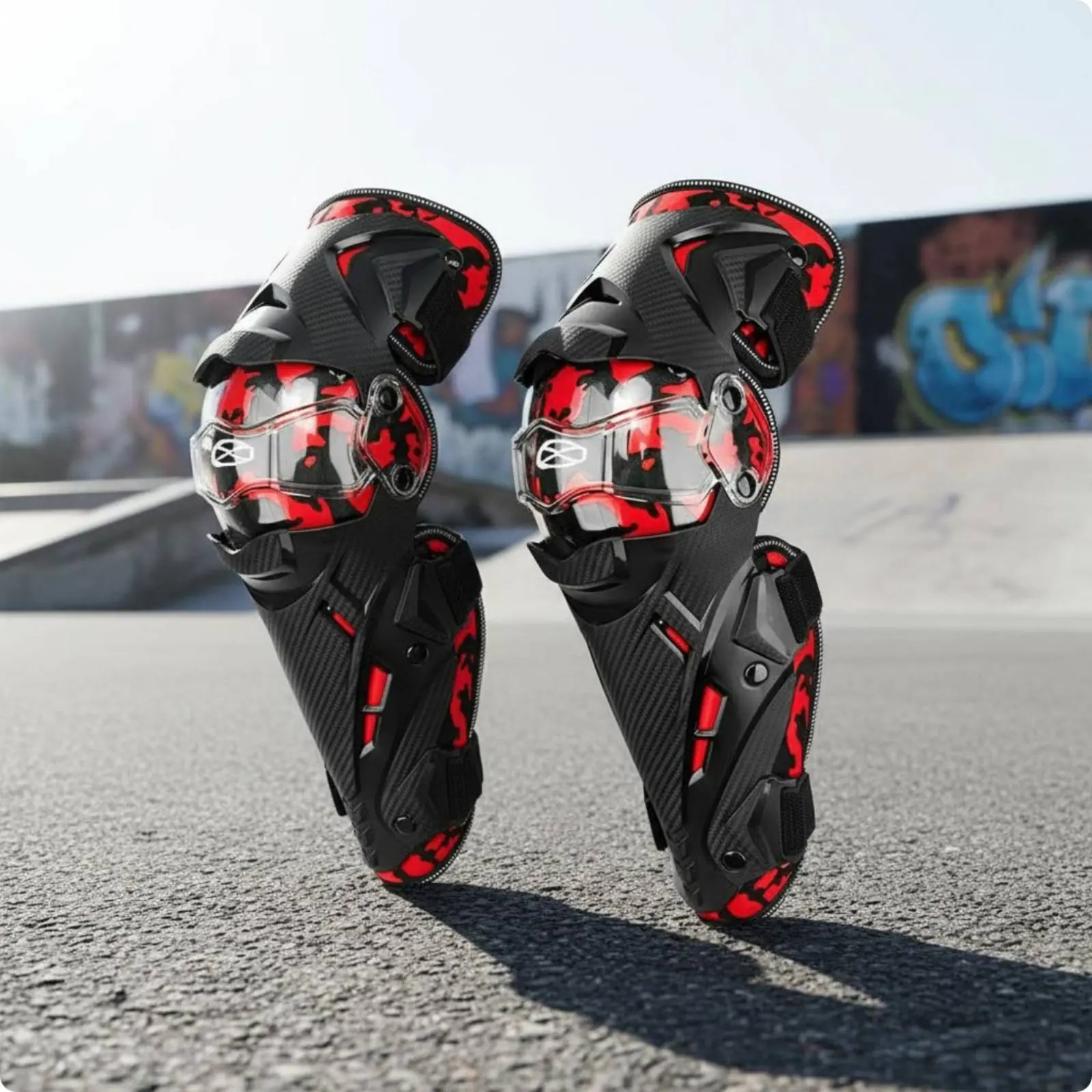 

2 Pieces Motorcycle Knee Pads Year-Round Motorbike Knee Guard Dirt Bike Guard Shock Resistant Leg Protector Crashproof for Men