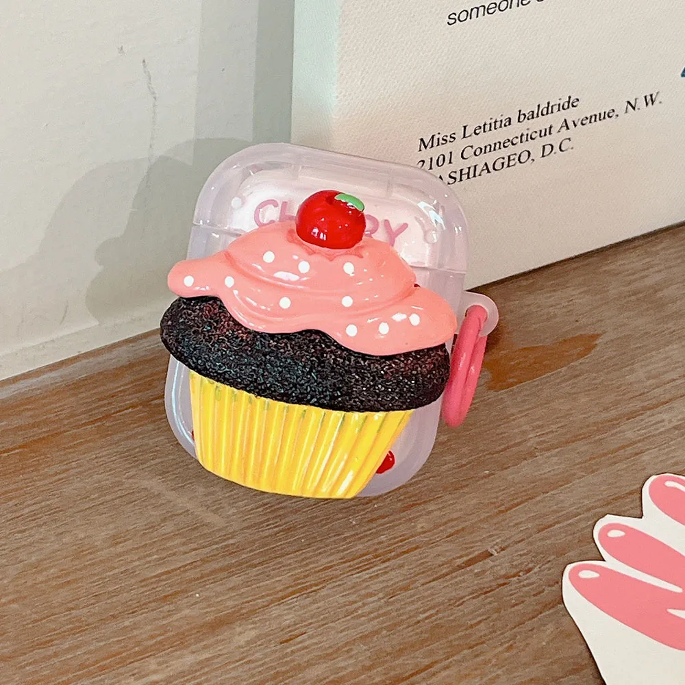 Sweet Delicious 3D Ice Cream Chocolate Cake Cute Earphone Cover For Apple AirPods 1 2 3 Pro 2 Wireless Bluetooth Headphone Case