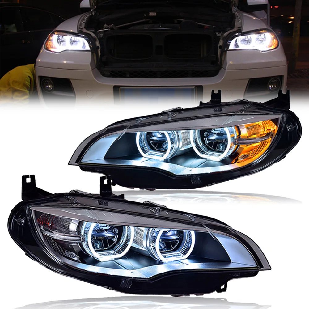 

2PCS Car Light for X6 E71 2008-2014 LED Auto Headlights Assembly Upgrade High Configure Dynamic Signal Lamp Tool Accessories