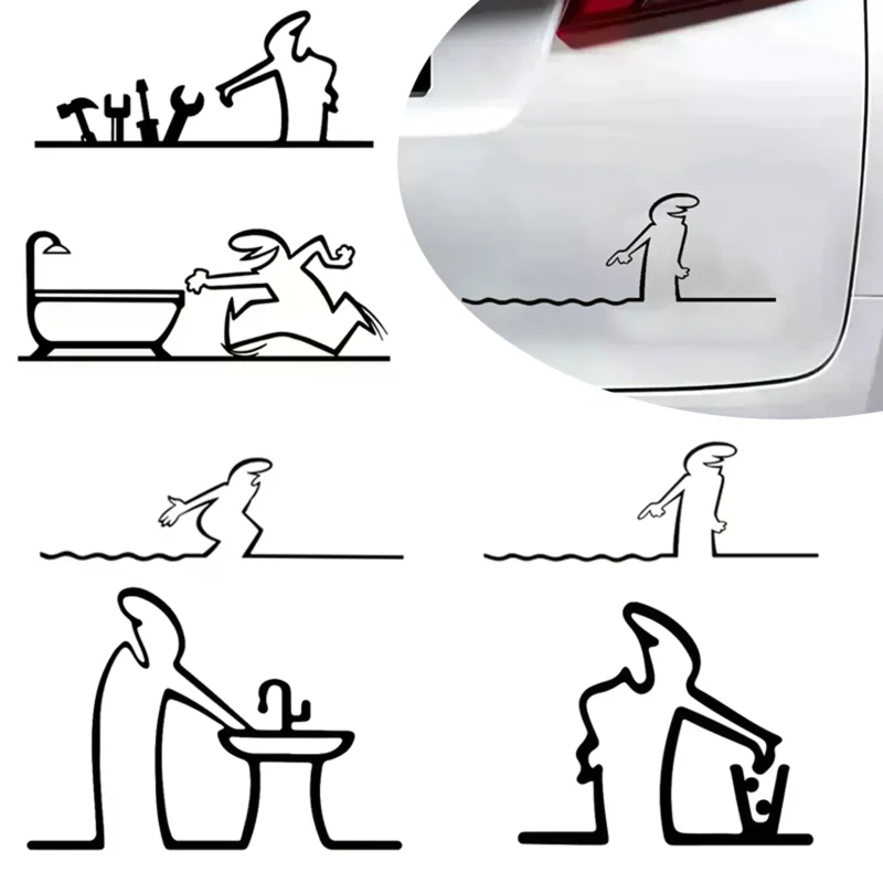 La Linea Line Art Wall Sticker Minimalist Self-Adhesive Waterproof Decal For Walls, Doors, Glass, Cars Home And Car Decoration