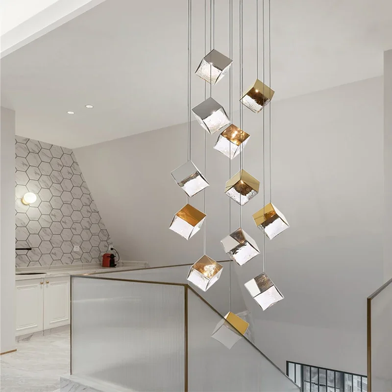 

Modern creative restaurant chandelier three-dimensional design glass crystal chandelier hotel lobby home decoration LED light