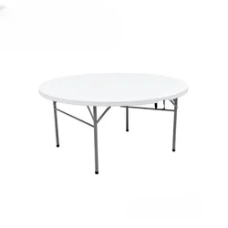 Hot sale 4ft 5ft 6ft banquet folding round plastic table for events wedding plastic round dining table