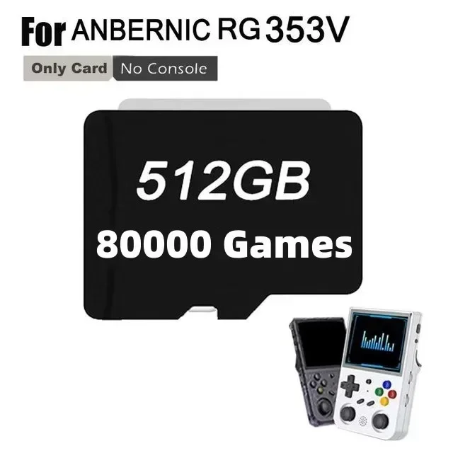 HOT 512GB TF Card Preloaded Games for ANBERNIC RG353V RG353VS Bag