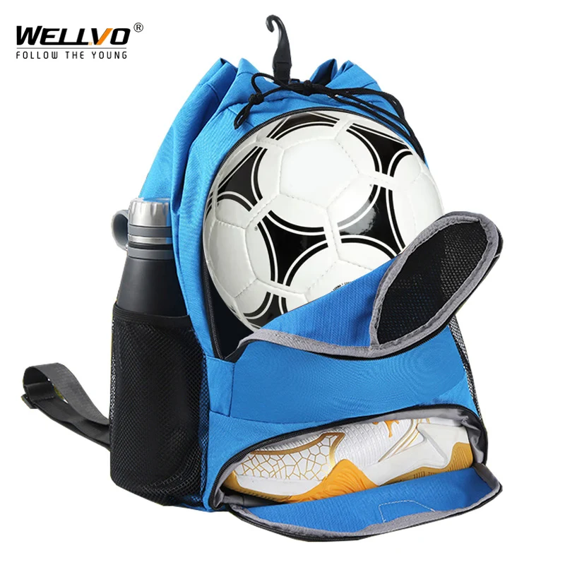 Outdoor Sports Basketball Backpack Large Drawstring Football Training Bag School Students Fitness Rucksack Shoes Pocket XA117C