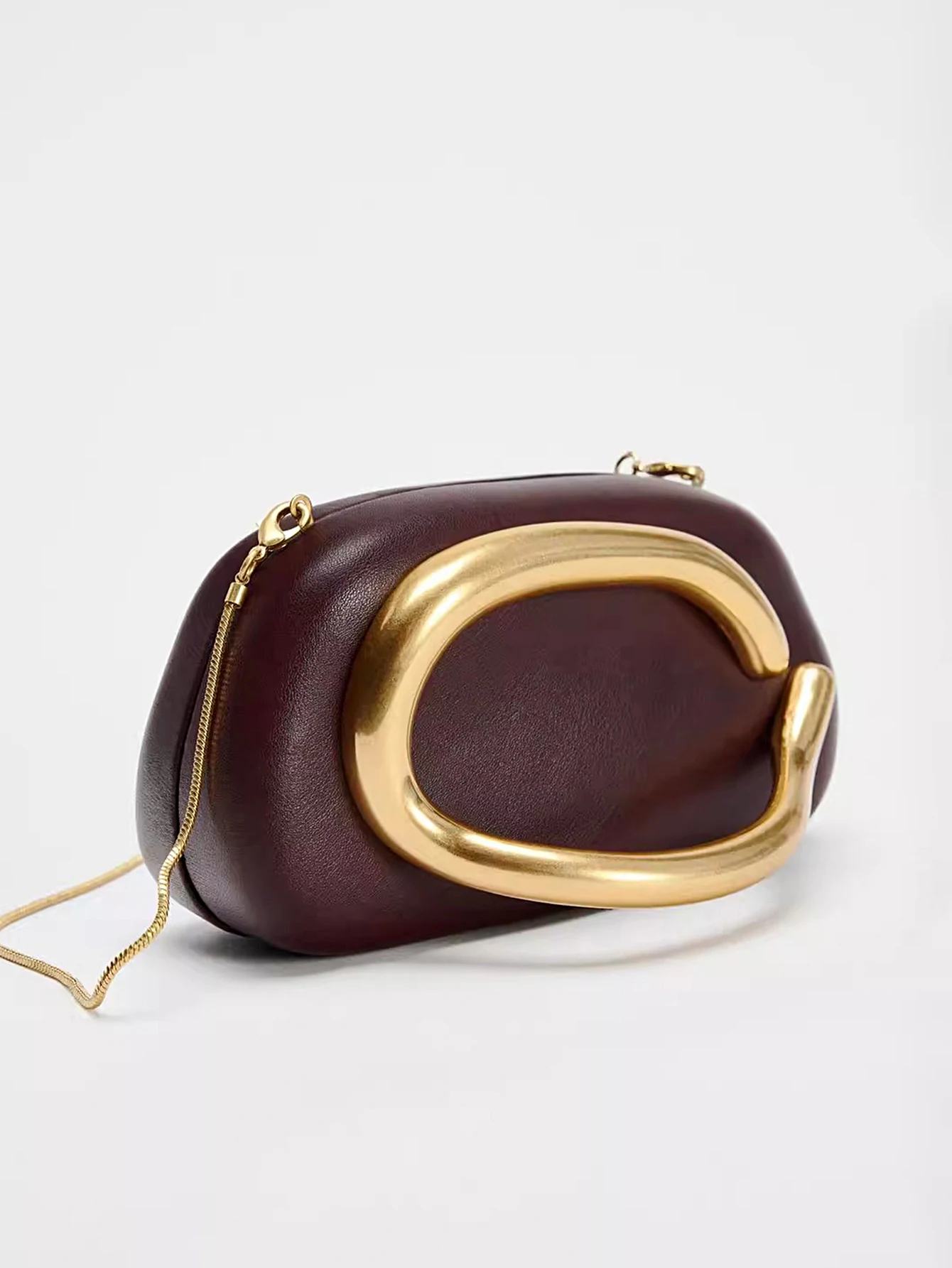 

Вечерние сумки-клатчи с металлической застежкой для женщин, роскошная дизайнерская сумка, мини-кошелек, винтажный элегантный овальный ремешок с цепочкой на плечо