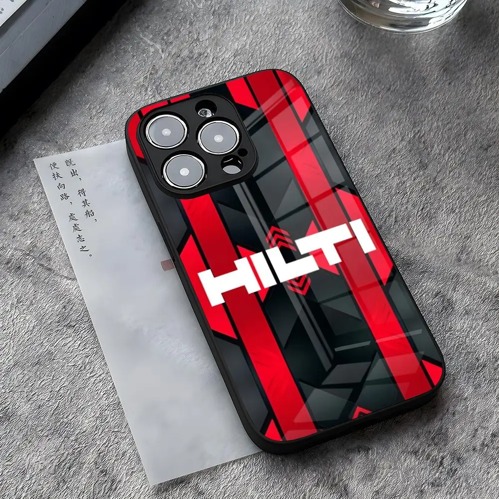 Toolbox Brand Hilti Tools Phone Case For IPhone 13 Pro Max 14 Plus 12 Mini 11 15 X XR XS 16 Plus SE Tempered Glass Back Cover