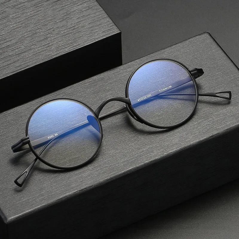 Ultra Light Pure Titanium Spectacles Men Women Classic Retro Small Round Glasses Frame Can Customize Myopia Presbyopia Lens