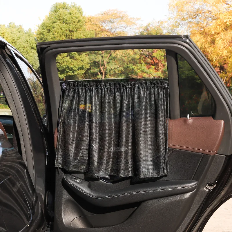 Suction Cup Car Side Window Curtain Universal UV Block Privacy Protection Breathable Sunshade For Kids Summer Auto Accessories