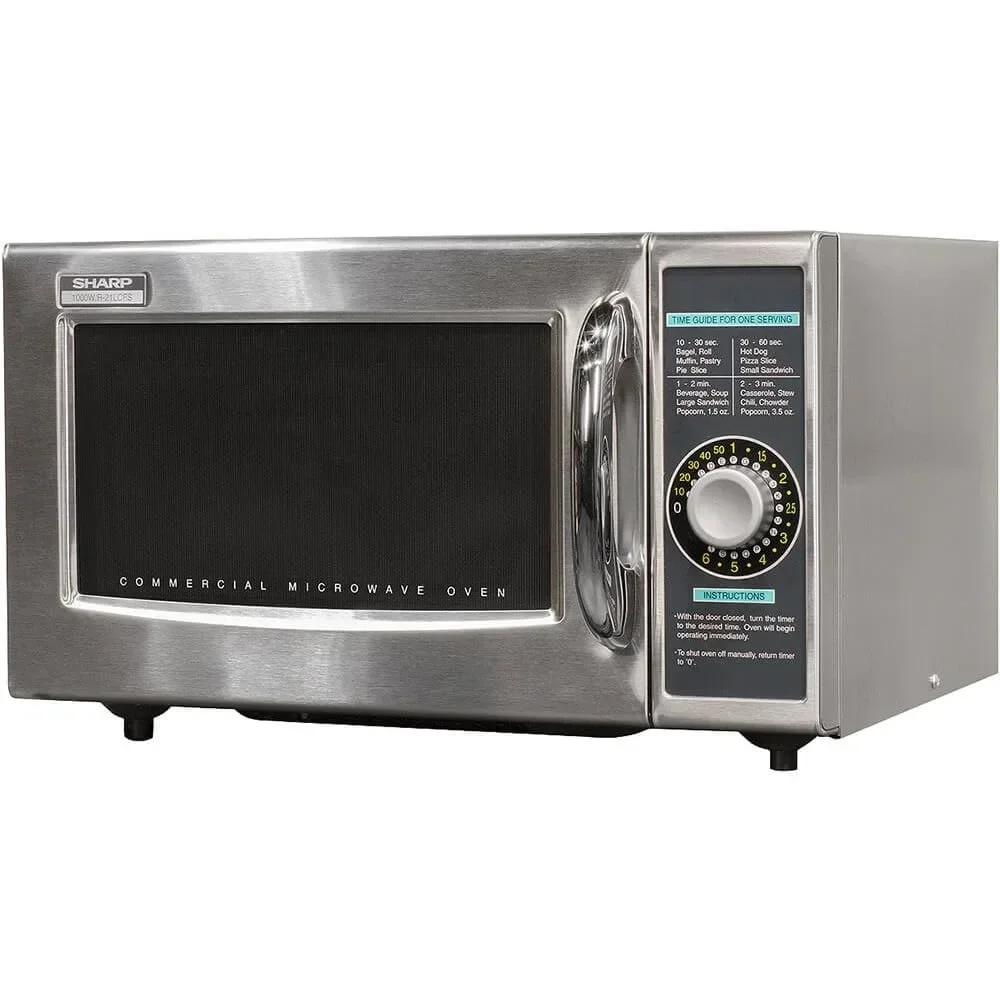 R-21LCFS Medium-Duty Commercial Microwave Oven with Dial Timer, Stainless Steel, 1000-Watts, 120-Volts, One Size