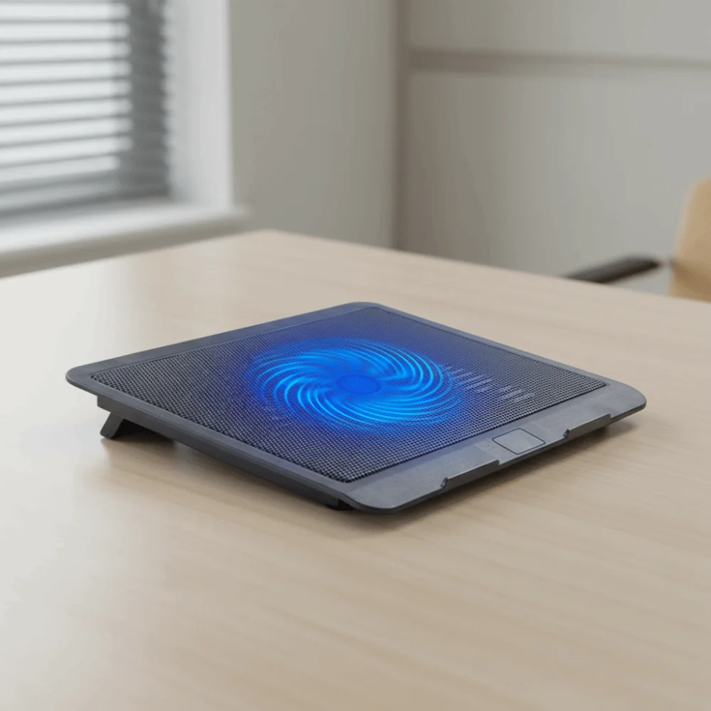 لوحة تبريد الكمبيوتر المحمول المحمولة القابلة للتعديل LED ضوء منفذ USB مروحة تبريد الكمبيوتر المحمول شبكة معدنية مبرد الكمبيوتر المحمول عنبر #4