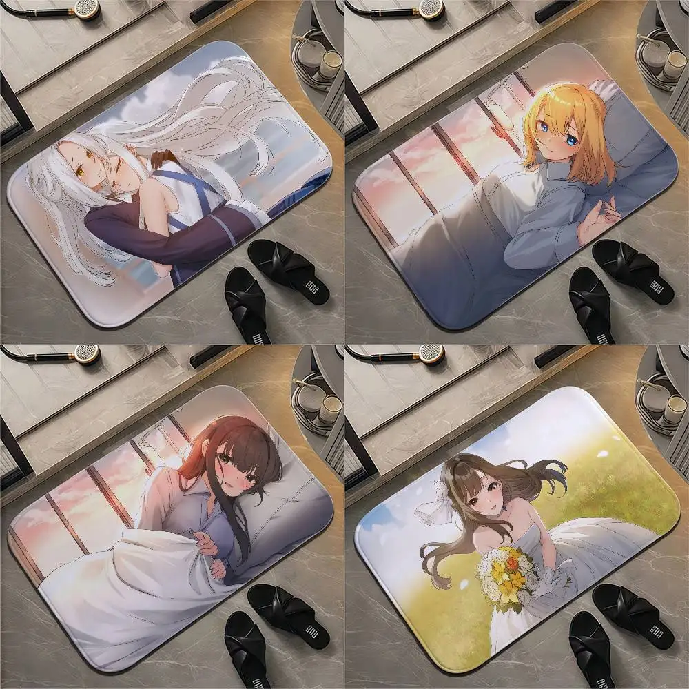 

Cute Anime Girl Floor Mat Printed Large Carpets Room And Bedroom Carpets Bathroom Anti Slip Door MATS Small Carpets