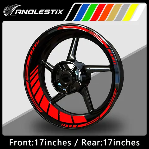 Reflective Motorcycle Wheel Stickers Hub Decal Rim Stripe 17 Inch Fit For YAMAHA Honda Kawasaki Suzuki BMW KTM Husqvarna Triumph