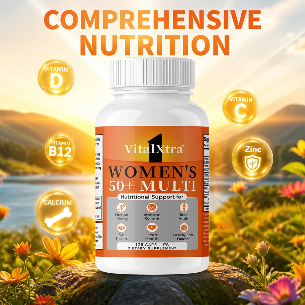 

Multivitamin Capsules for Women, with Vitamins D, C, E, Zinc & Biotin, Daily Vitamins for Woman 50+, Supports Immunity Health