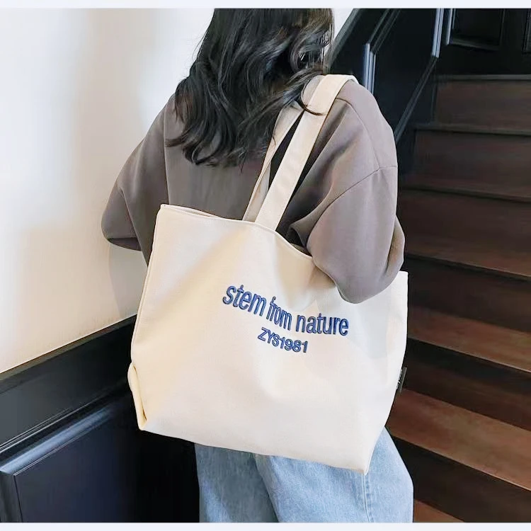 

2026 Trendy Canvas Crossbody Bag Simple Casual Shoulder Bags For Women Durable Fabric Daily Use Shopping Handbag