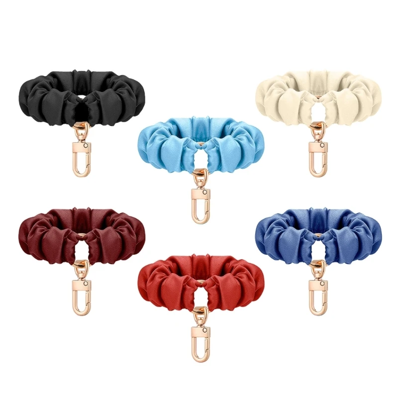 Versatile PU Leather Key Holder Pendant With Stretchable Band For Frequent Use