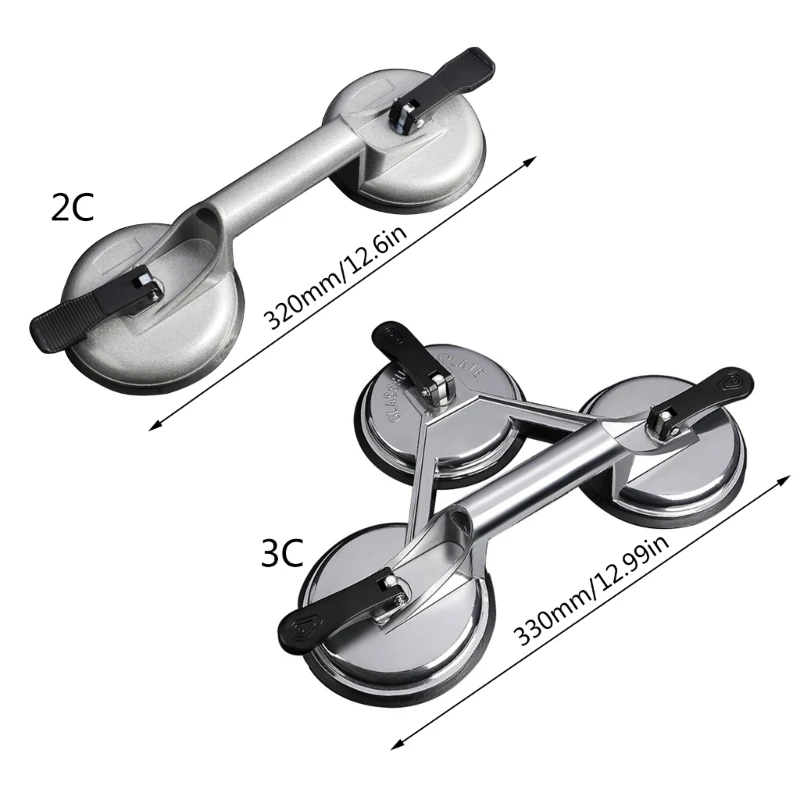 Glass Suctions Cups Heavy Duty Aluminum Vacuum Plate Handle Glass Tile Lifting Dropship