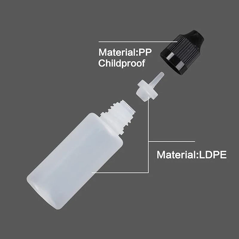 10Pcs 3/5/10/15/20/30/50/100/120ml Empty LDPE Plastic Dropper Bottle E Liquid Dispensor Drop Eye Vape Oils Refillable Containers