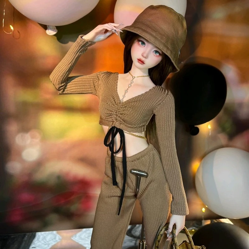 1/3 Doll\'s Clothes Suit for 60cm Bjd Doll Sportswear Fashion Clothing Top and Pants Girl Toys Dress Up Doll Accessories,no Doll