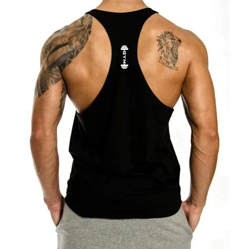 European American Men\'s Tank Tops Gym Clothing Muscle Sleeveless Sportswear Summer Shirts Bodybuilding Fitness Running Vest