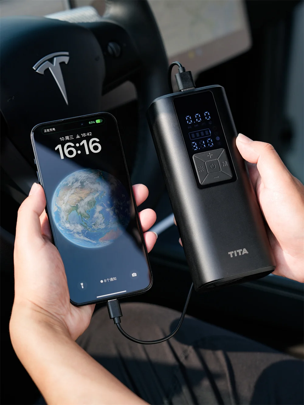 Pompa ad aria intelligente Pompa a sfera elettrica portatile con gonfiaggio rapido a sfera con manometro accurato e display LCD digitale