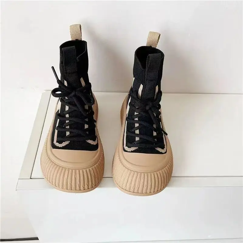 Children's High Top Single Boot Boys and Girls Fashion Knitted Elastic Socks and Boots 2023 Spring and Autumn Children's Shoes