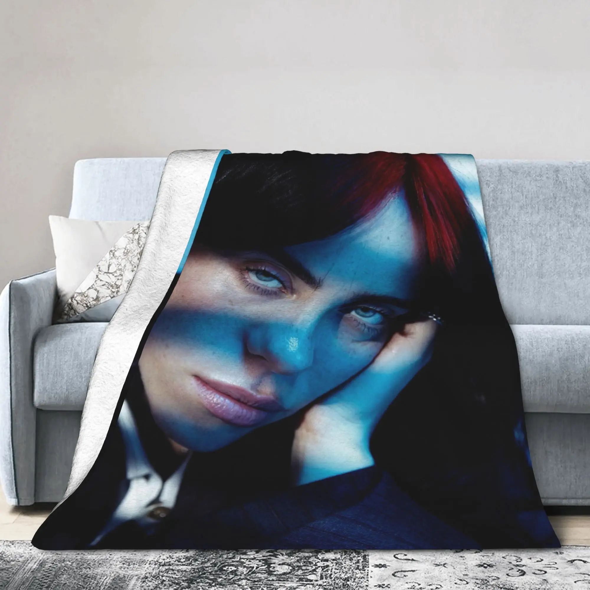 Singer Billies Blankets Fleece Printed Breathable Lightweight Throw Blankets for Sofa Bedroom Bedspreads