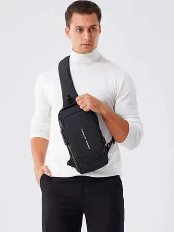 New Brand Designer Men Crossbody Bag PU Leather Classic Anti-Theft Shoulder Bag Chest Bag Multifunctional for Men
