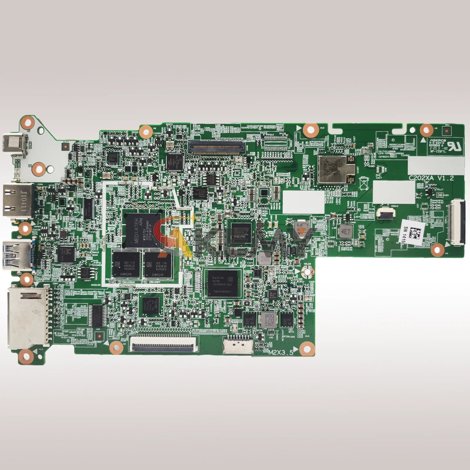 C202XA Laptop Motherboard For ASUS Chromebook C202X C202XA Notebook Mainboard With MT8173C 100% tests OK fast shipping stk