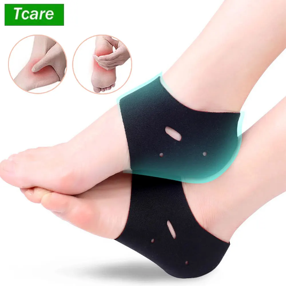 1 par de terapia de fascitis Plantar, envoltura para pie, talón, mangas para aliviar el dolor, calcetines protectores de talón, tobillera, soporte