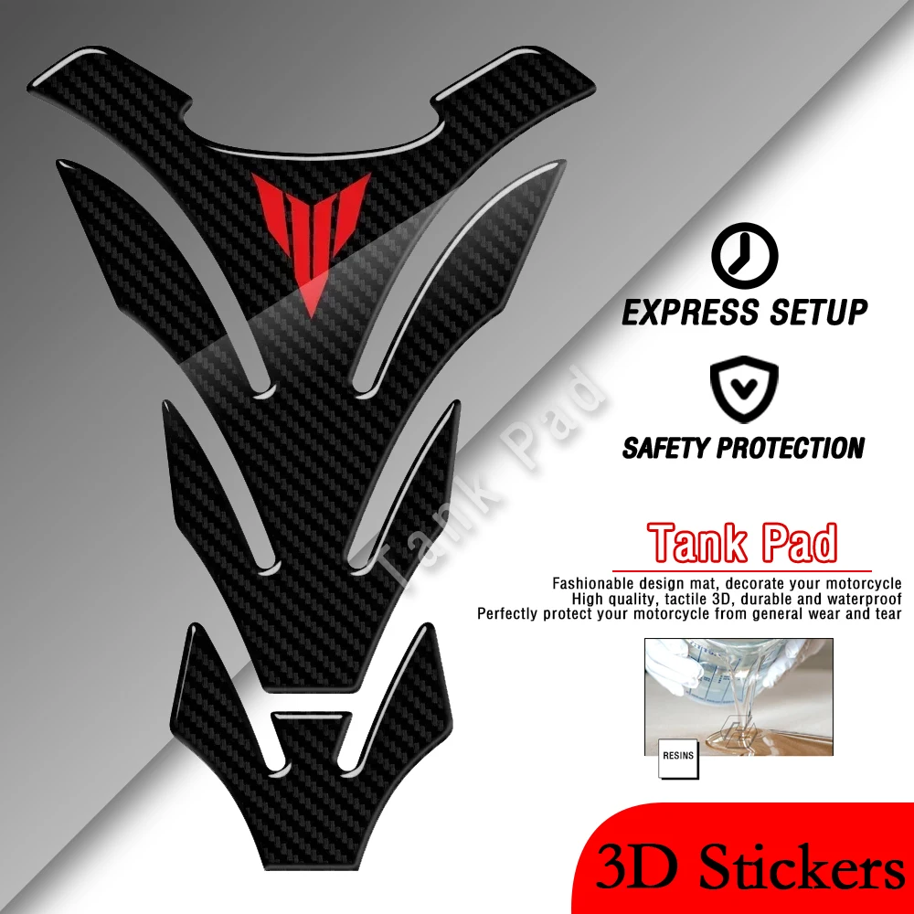 

Для Yamaha MT01 MT03 MT09 MT10 MT-09 Tankpad мотоцикла 3D текстура углеродного волокна наклейка на топливный бак
