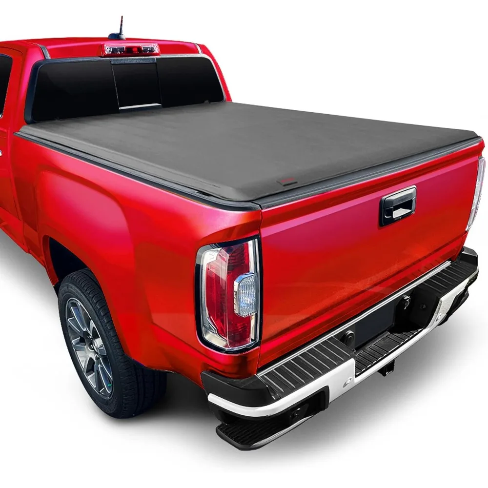 الملحقات الخارجية غطاء سرير شاحنة ناعم قابل للطي متوافق مع 2019-2025 تشيفي سيلفرادو جي إم سي سييرا 1500 #2