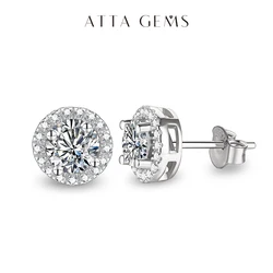 Round Cut 3.0CT Diamond Test Passed Moissanite Rhodium Plated 925 Silver D Color Moissanite Earrings Jewelry Girlfriend Gift