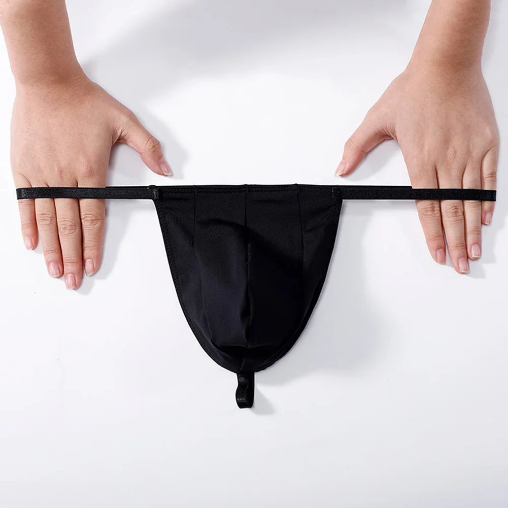 

Sexy Men T-Back G-string Thong Bikini Solid Underwear Pouch Thongs Low-Waist Panties Sensual Underpants Nightwear Lightweight
