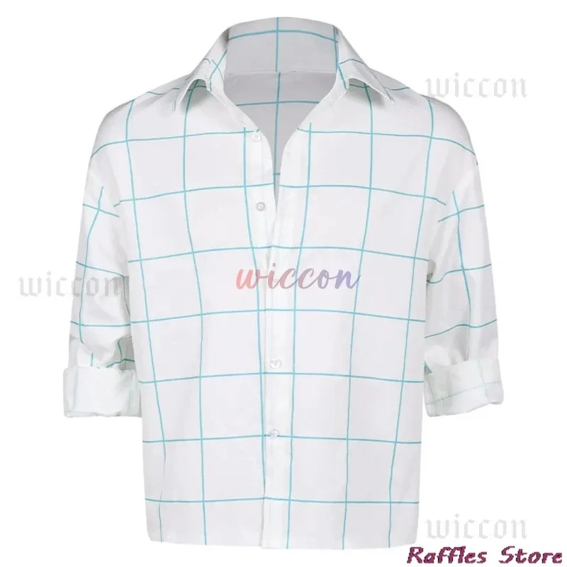 Cyanime jinu blusa diária saja meninos soda pop palco desempenho camisa xadrez cosplay traje kpop demônios caçadores menino grupo