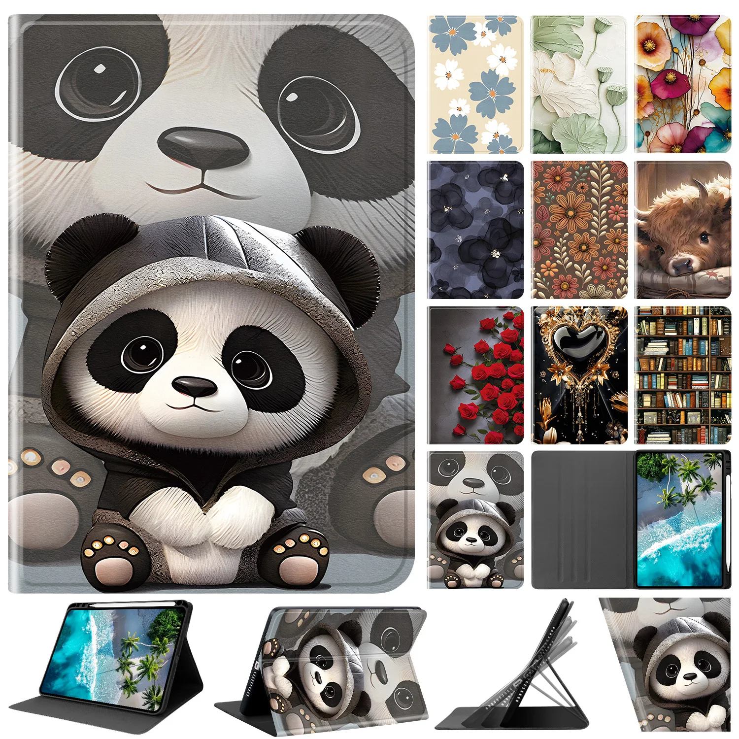 For Honor Pad 9 10 12.1 inch X8a X9A X9 X8 Pro ELN-W09 11.5 Leather Case Honor V9 Tablet Cover With Pen Holder