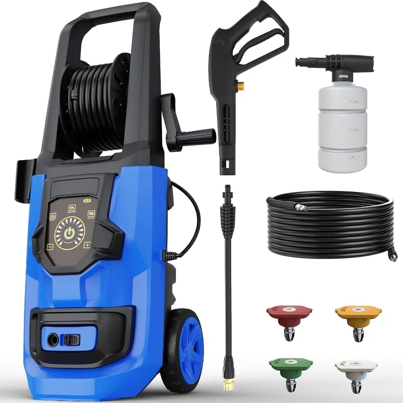 Electric Pressure Washer, 5000 PSI 3.2 GPM Adjustable Touch Screen, High Pressure Cleaning Machine with 35 FT Power Cord, 4 Nozz