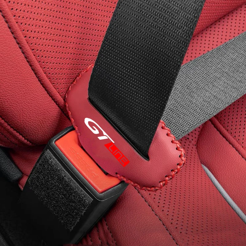 2pcs Car Safety Seatbelt Buckle Anti-scratch Belt Buckle Protective Cover For Peugeot GT GTI GTLINE 3008 5008 4008 3008 308 208