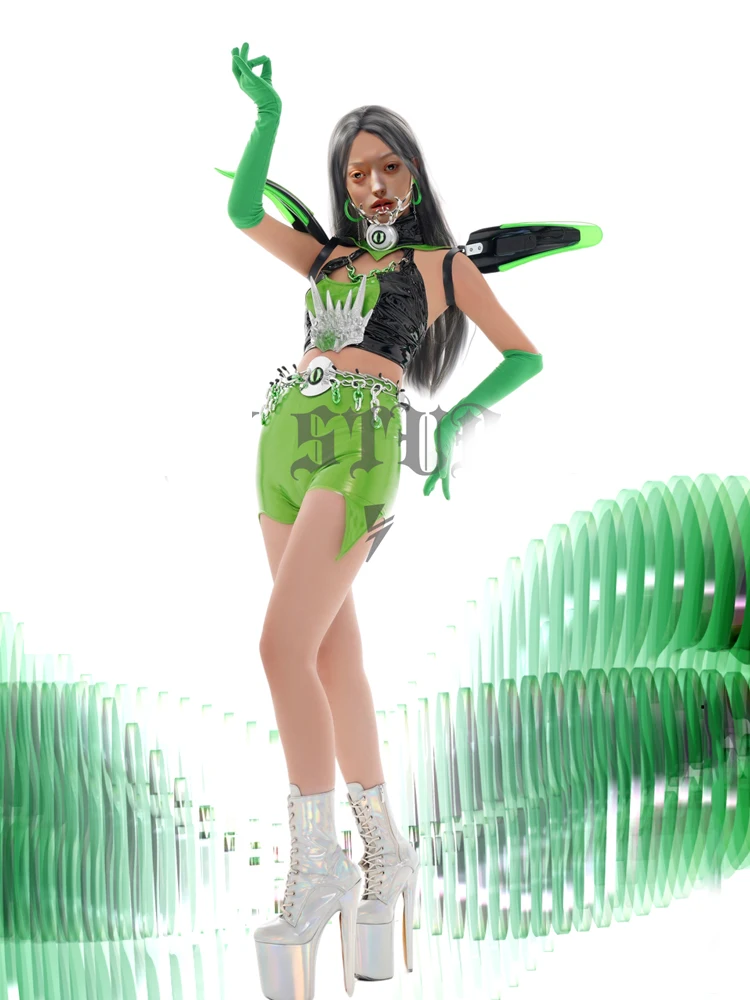 New Bar Nightclub Ds Dj Stage Performance Rave Outfits Halloween Cosplay Pole Dance Clothing Women Party Festival Wear Set