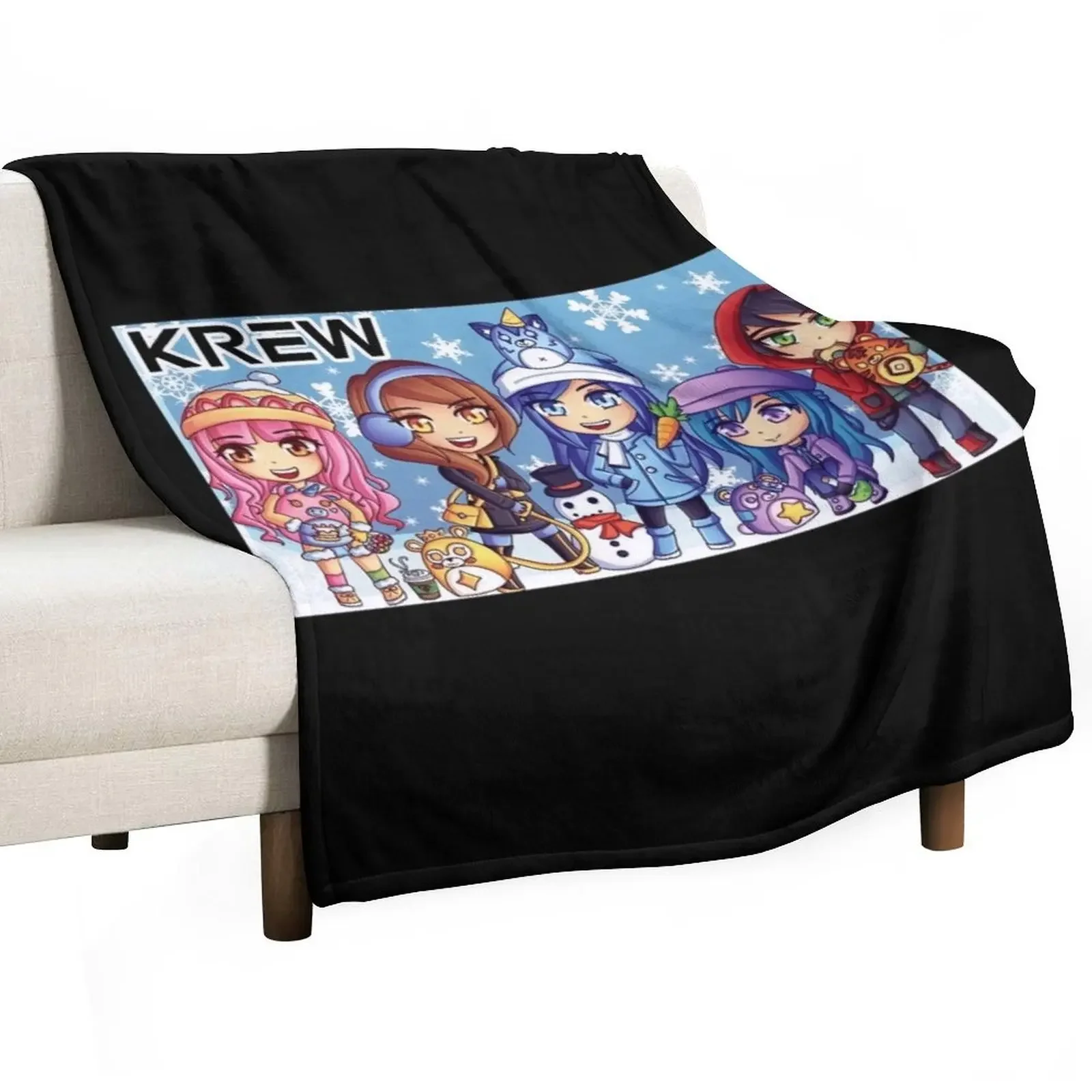 

the krew,Funneh Plushy on a scooter,itsfunneh Throw Blanket Hairy Winter beds Blankets