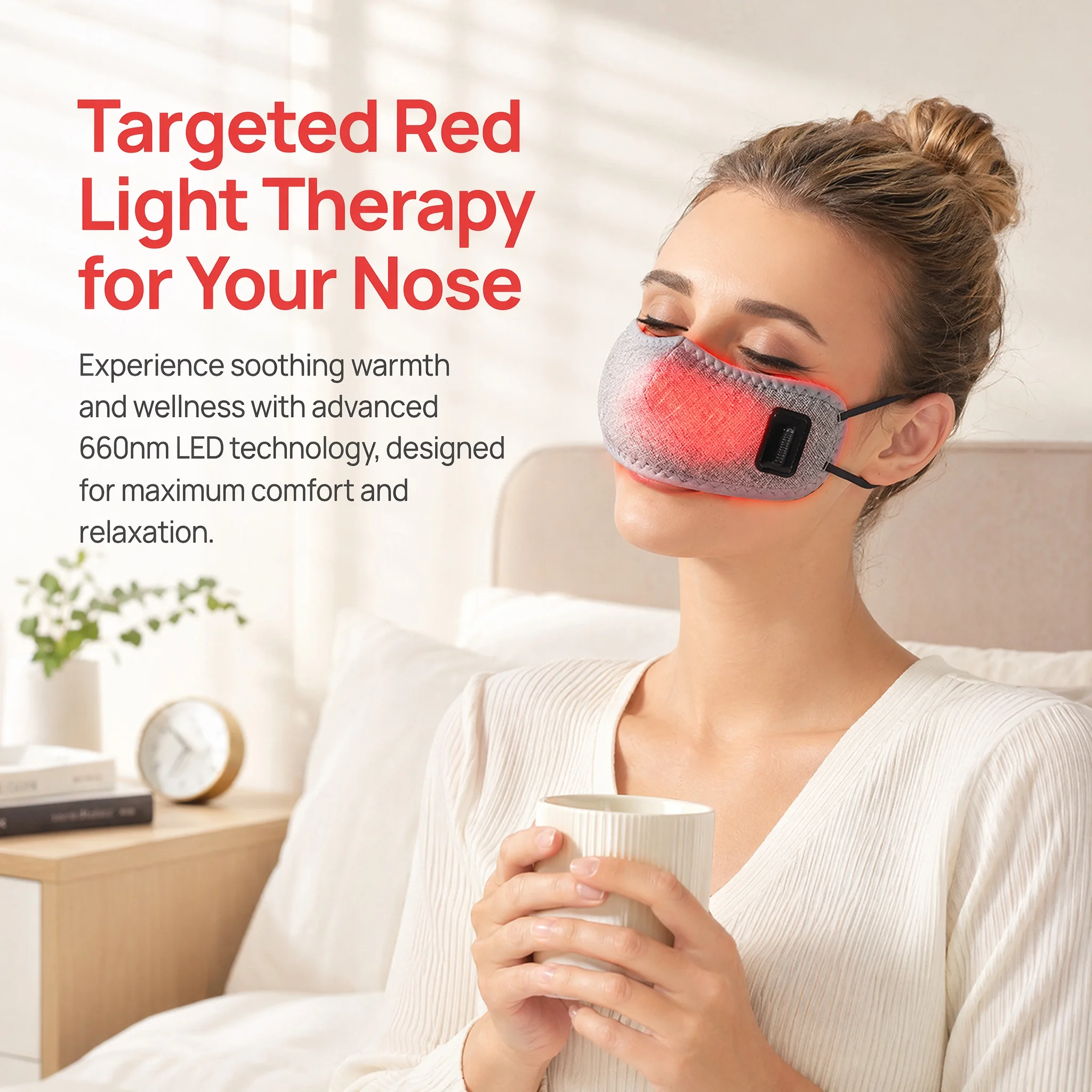 

Red Light Heated Pad, Nose Massager, Nasal Care, Red Light Hot Compress, Relieve Nasal Sensitivity, Soothe Nasal Discomfort